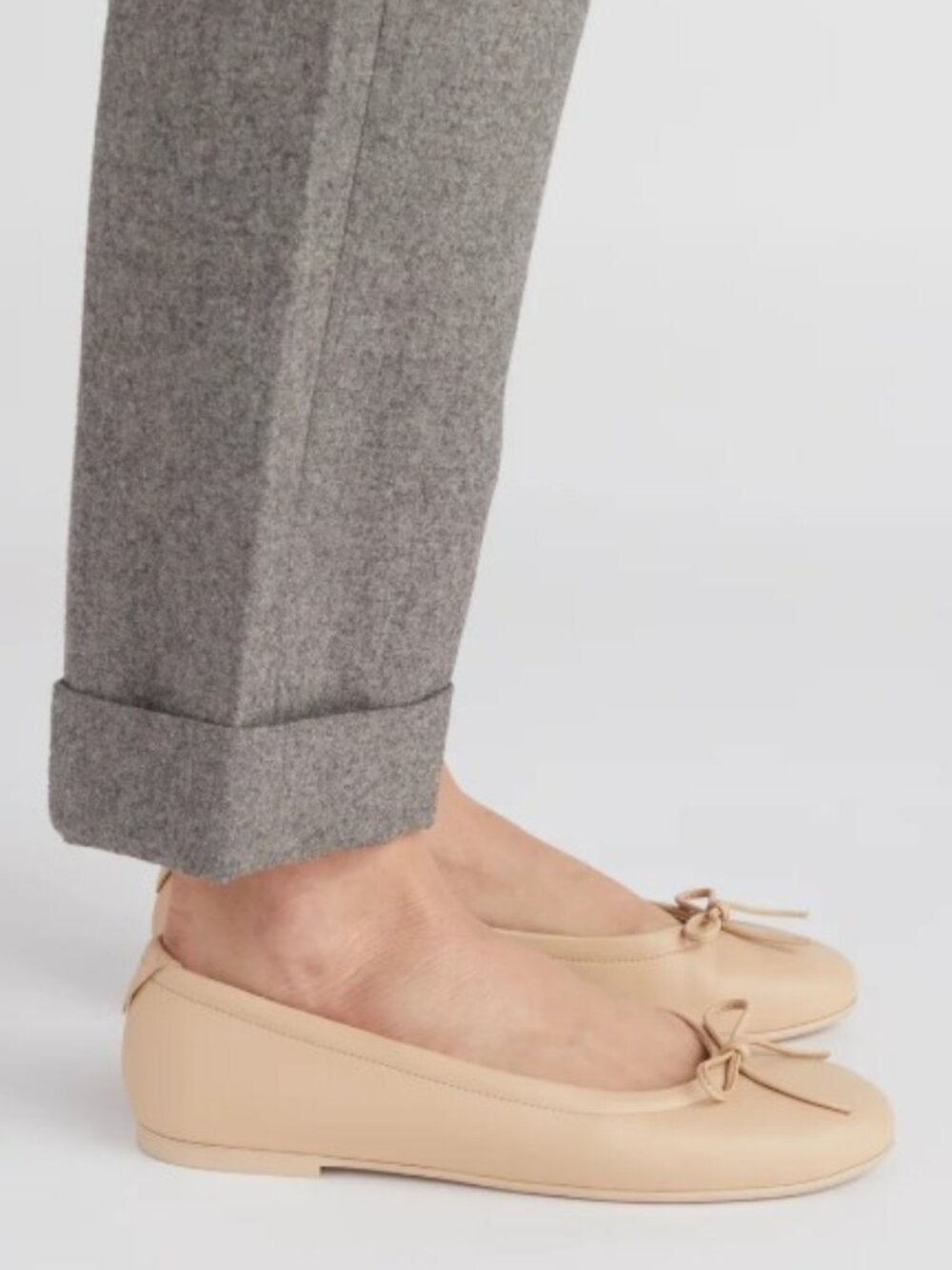 Von Holzhausen The Ballet Flat latte neutral beige vegan shoes bow toe 8